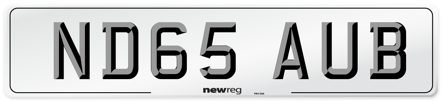 ND65 AUB Number Plate from New Reg